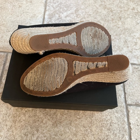 J Crew Espadrille Wedges in Canvas.  Black Size 8 - Picture 6 of 7
